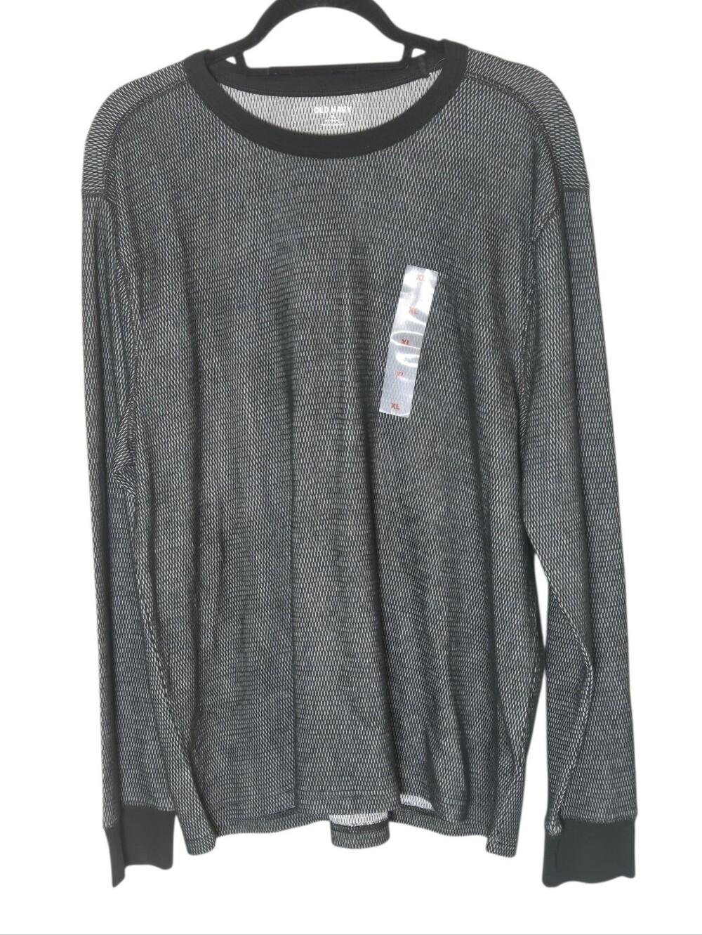 Old Navy Men's Soft Crew Neck Long Sleeve Shirt, XL Green Thermal Lagenlook Fall